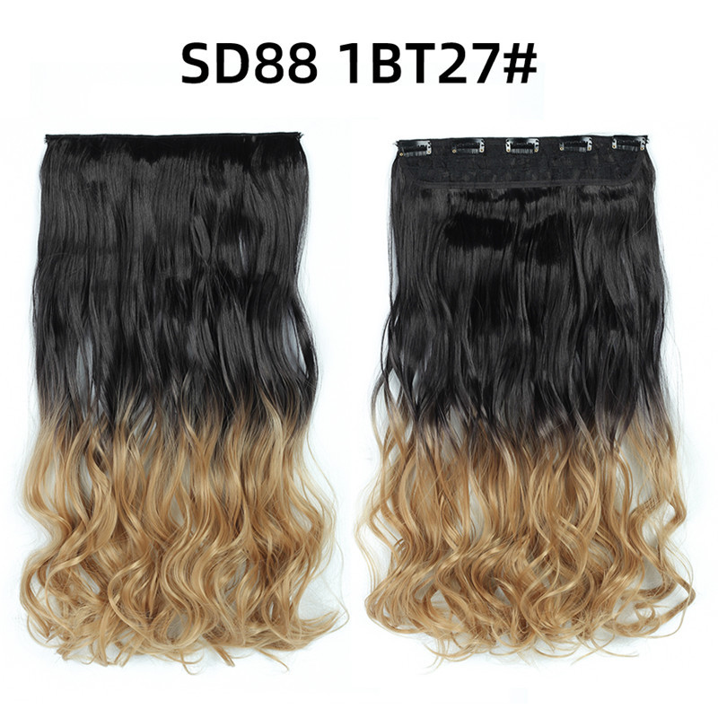 22 inch One Piece  Clip in Hair Synthetic Extension Ombre Wave  Synthetic  Hairpieces For Woman