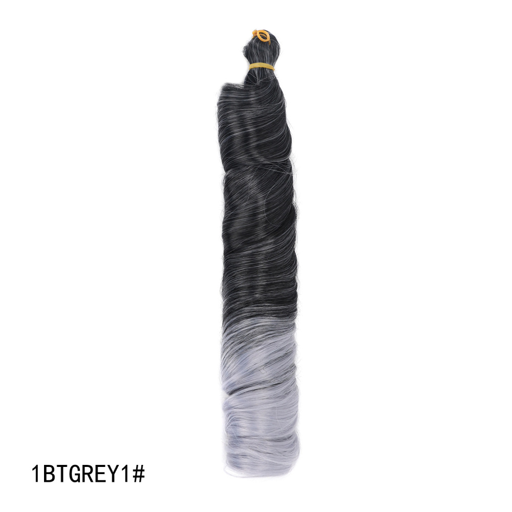 24inch 150g French Curly Braiding Hair for Box Braids Loose Wave Crochet Synthetic Hair Extensions