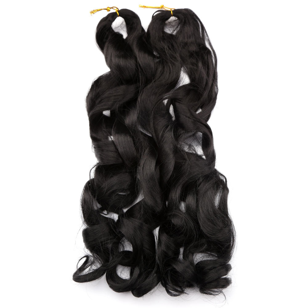 22 inch 75g Synthetic French Curls Ombre Spiral Loose Wave Crochet Braids Hair Pre Stretched High Temperature Extensions Bulk Braiding