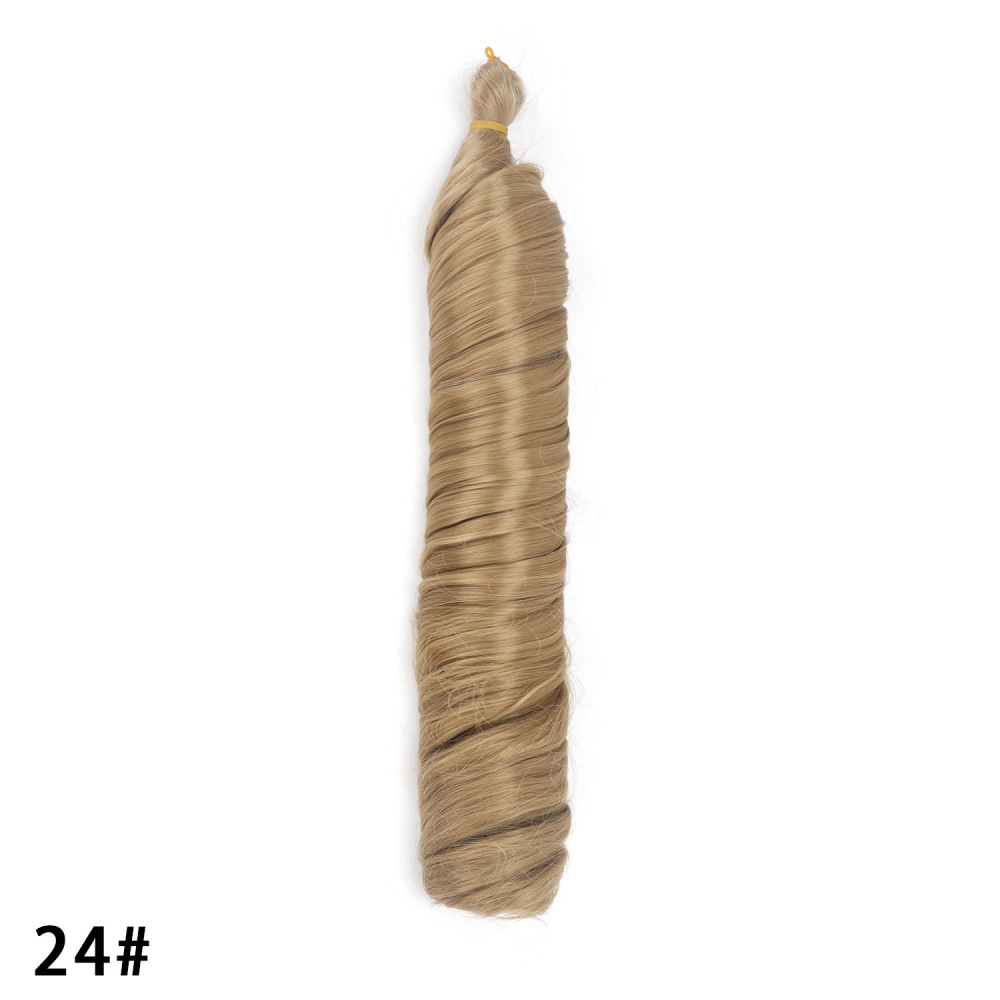 24inch 150g French Curly Braiding Hair for Box Braids Loose Wave Crochet Synthetic Hair Extensions