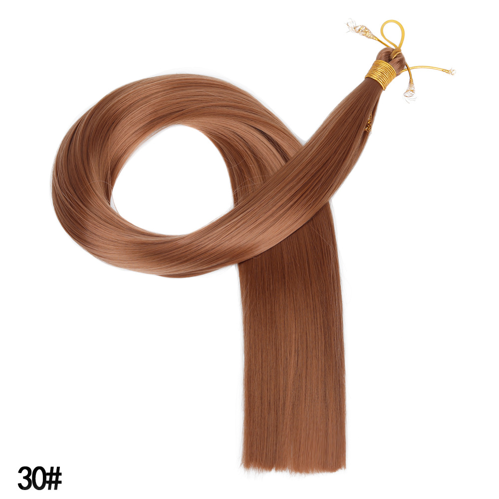 30 inch 150g Bone Straight Bulk Hair Extensions Soft Synthetic Bundles for Crochet Braids Braiding  DIY Hairstyles