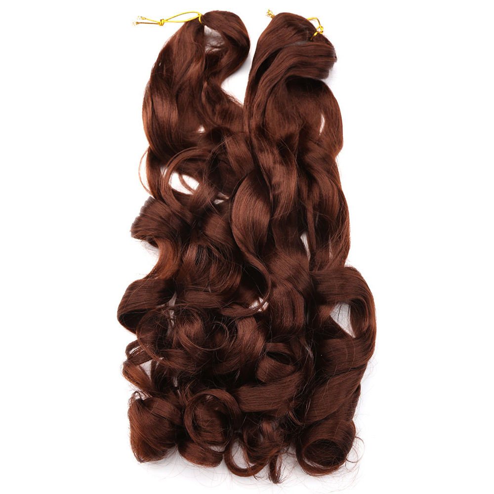 22 inch 75g Synthetic French Curls Ombre Spiral Loose Wave Crochet Braids Hair Pre Stretched High Temperature Extensions Bulk Braiding