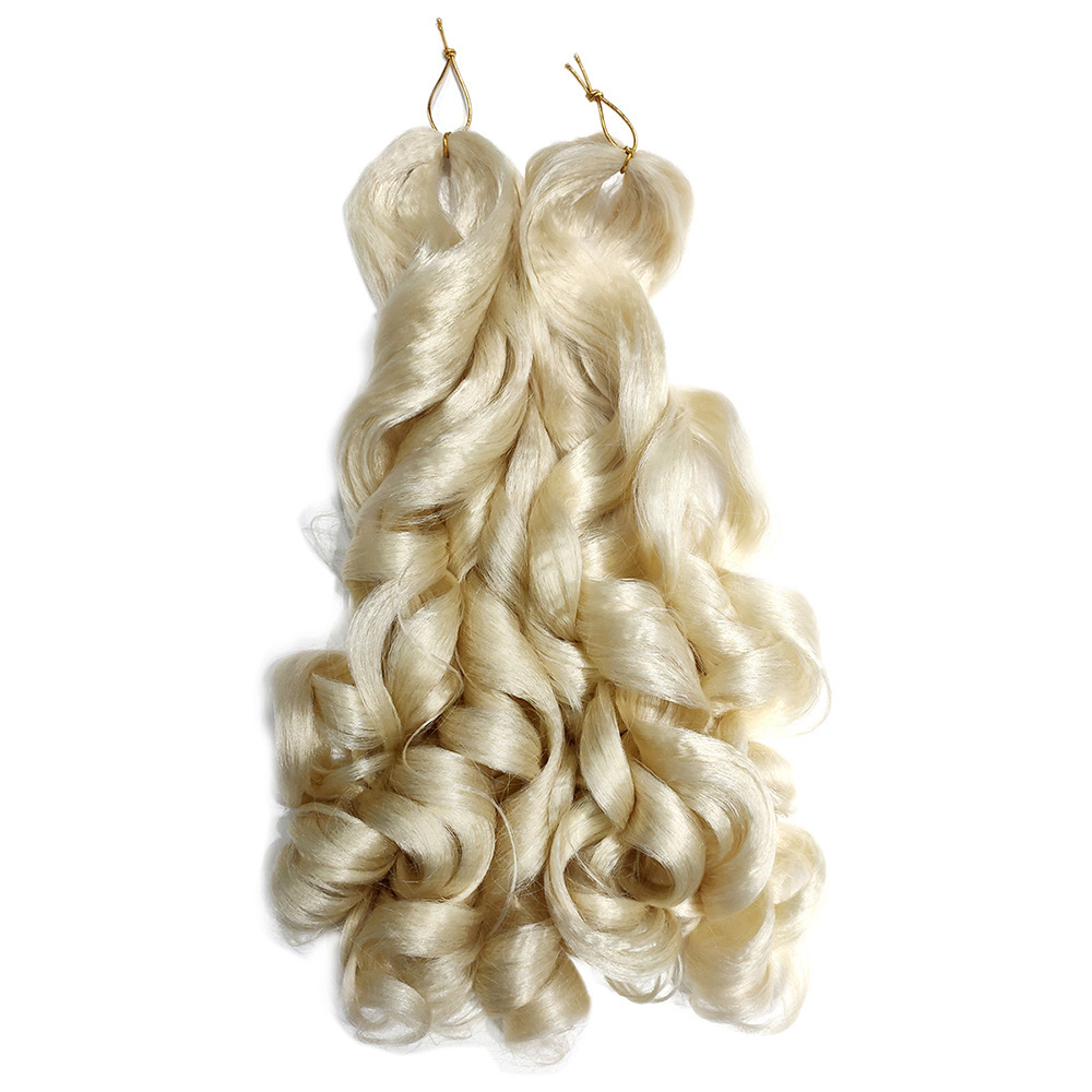 22 inch 75g Synthetic French Curls Ombre Spiral Loose Wave Crochet Braids Hair Pre Stretched High Temperature Extensions Bulk Braiding
