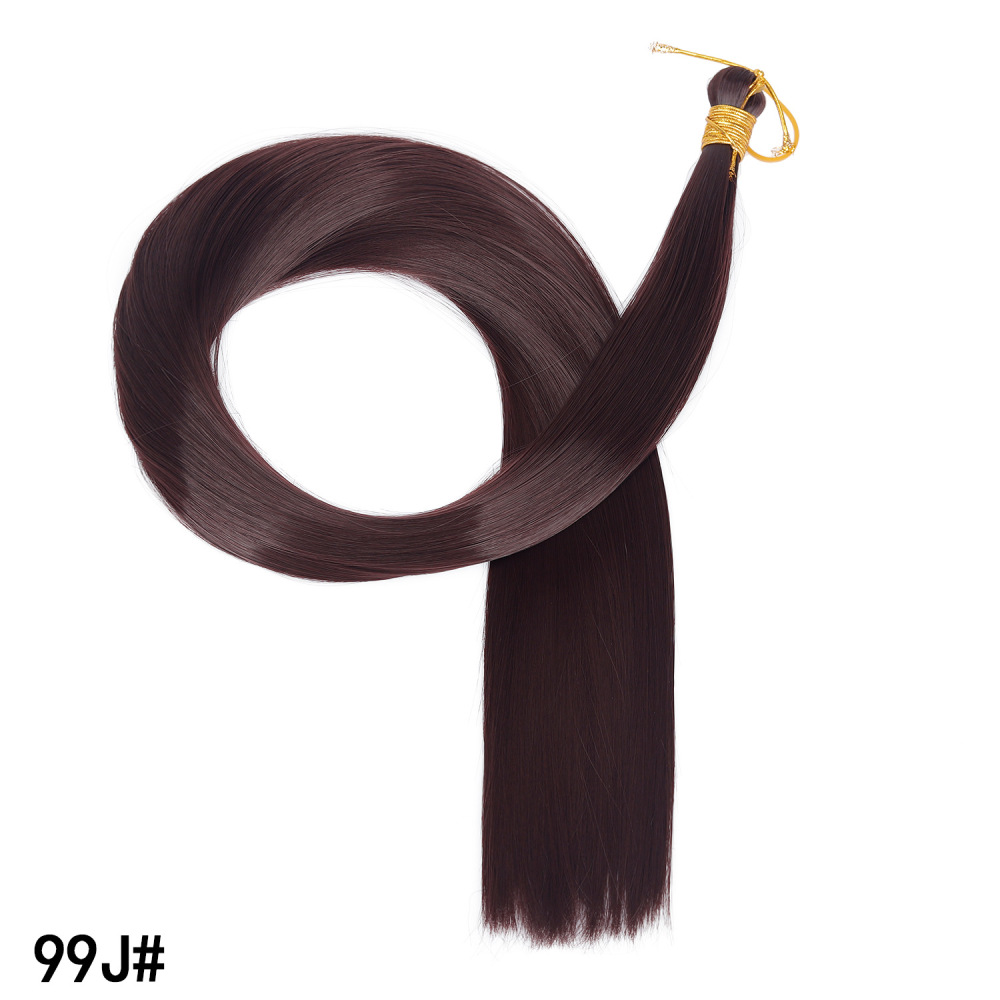 30 inch 150g Bone Straight Bulk Hair Extensions Soft Synthetic Bundles for Crochet Braids Braiding  DIY Hairstyles