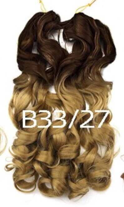 22 inch 75g Synthetic French Curls Ombre Spiral Loose Wave Crochet Braids Hair Pre Stretched High Temperature Extensions Bulk Braiding