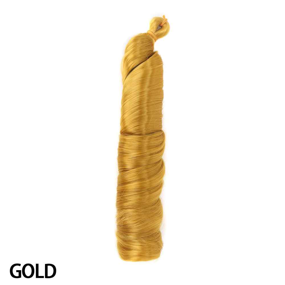 24inch 150g French Curly Braiding Hair for Box Braids Loose Wave Crochet Synthetic Hair Extensions