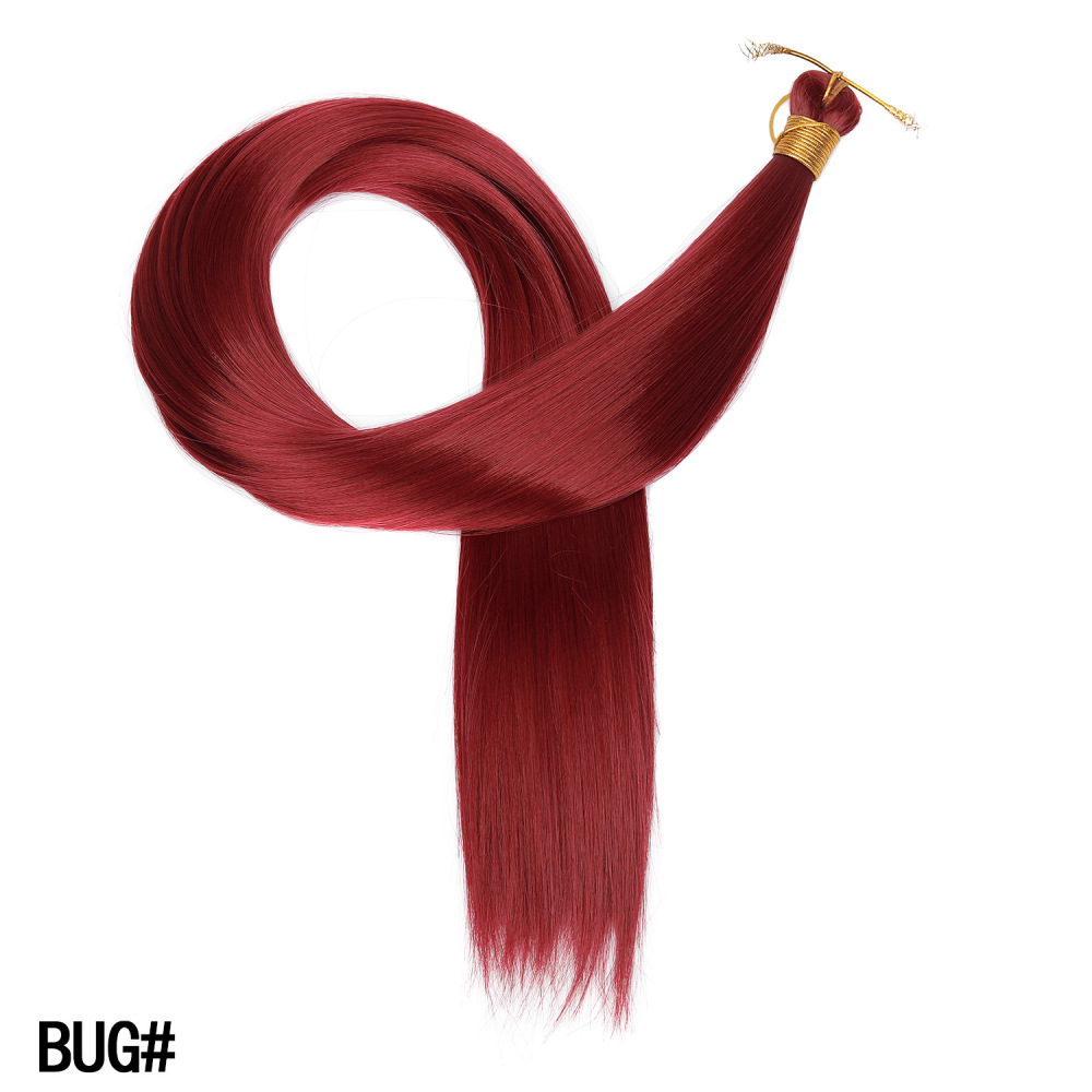 30 inch 150g Bone Straight Bulk Hair Extensions Soft Synthetic Bundles for Crochet Braids Braiding  DIY Hairstyles
