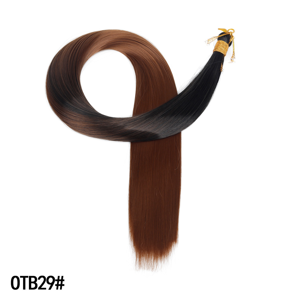 30 inch 150g Bone Straight Bulk Hair Extensions Soft Synthetic Bundles for Crochet Braids Braiding  DIY Hairstyles