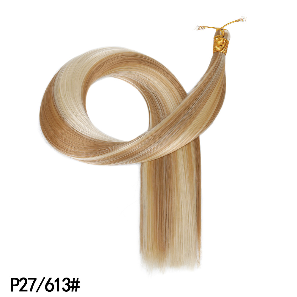 30 inch 150g Bone Straight Bulk Hair Extensions Soft Synthetic Bundles for Crochet Braids Braiding  DIY Hairstyles