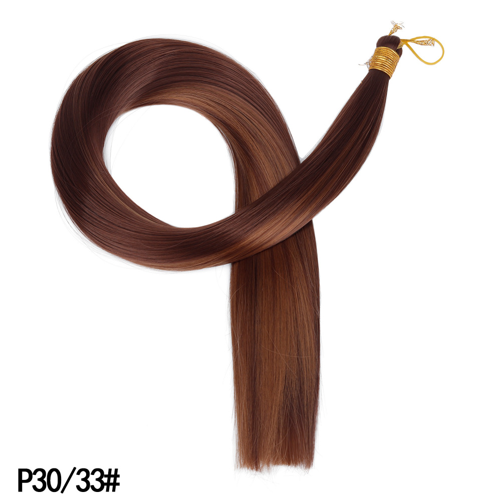 30 inch 150g Bone Straight Bulk Hair Extensions Soft Synthetic Bundles for Crochet Braids Braiding  DIY Hairstyles