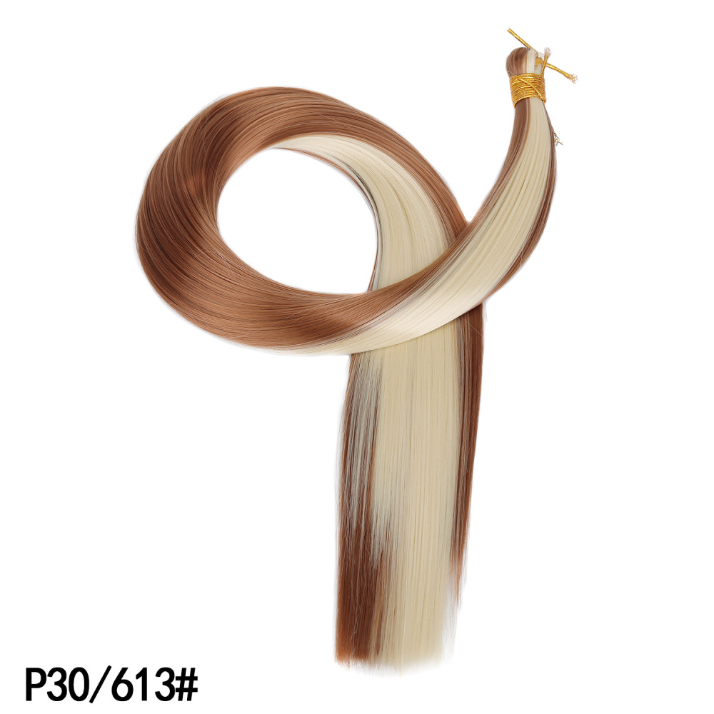 30 inch 150g Bone Straight Bulk Hair Extensions Soft Synthetic Bundles for Crochet Braids Braiding  DIY Hairstyles