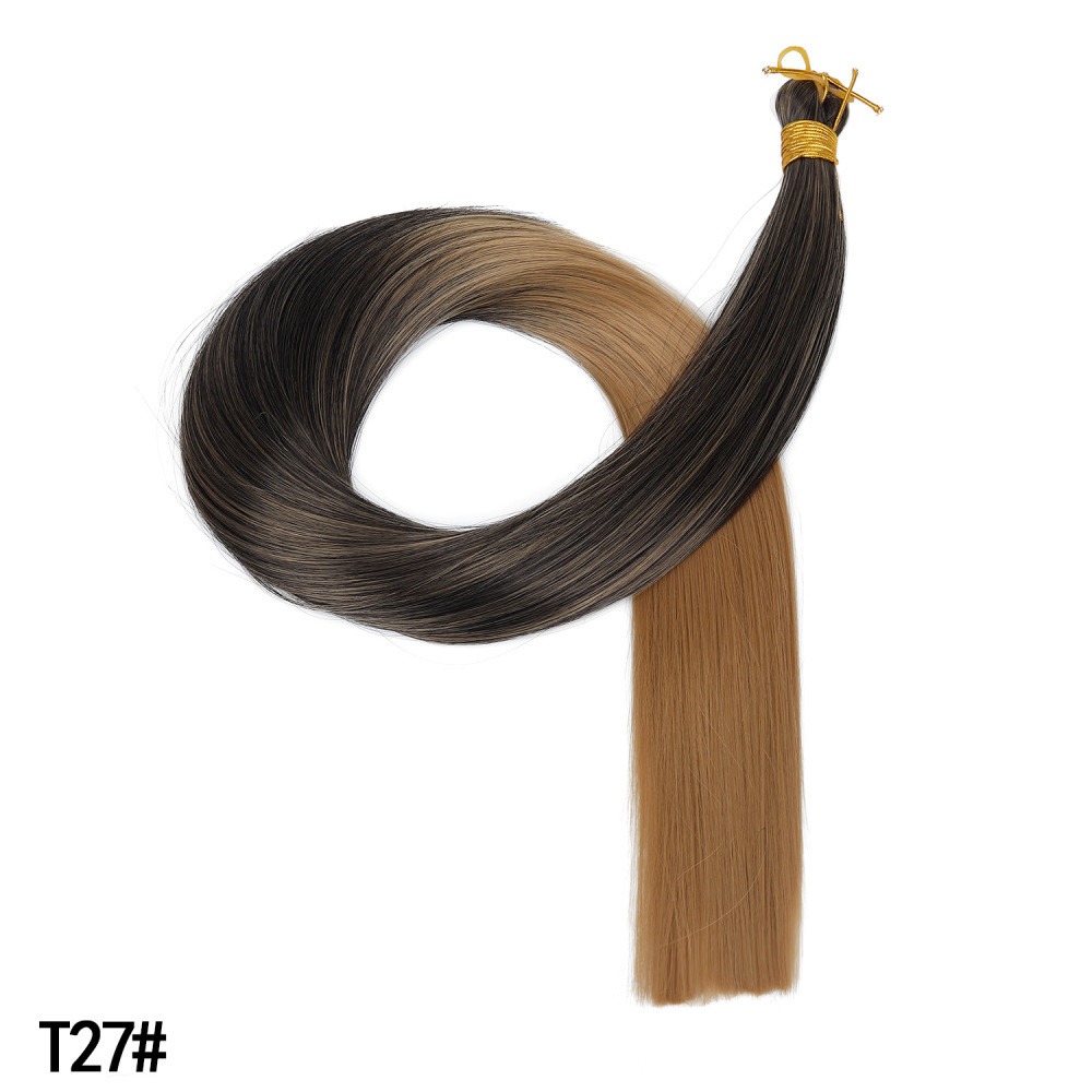 30 inch 150g Bone Straight Bulk Hair Extensions Soft Synthetic Bundles for Crochet Braids Braiding  DIY Hairstyles