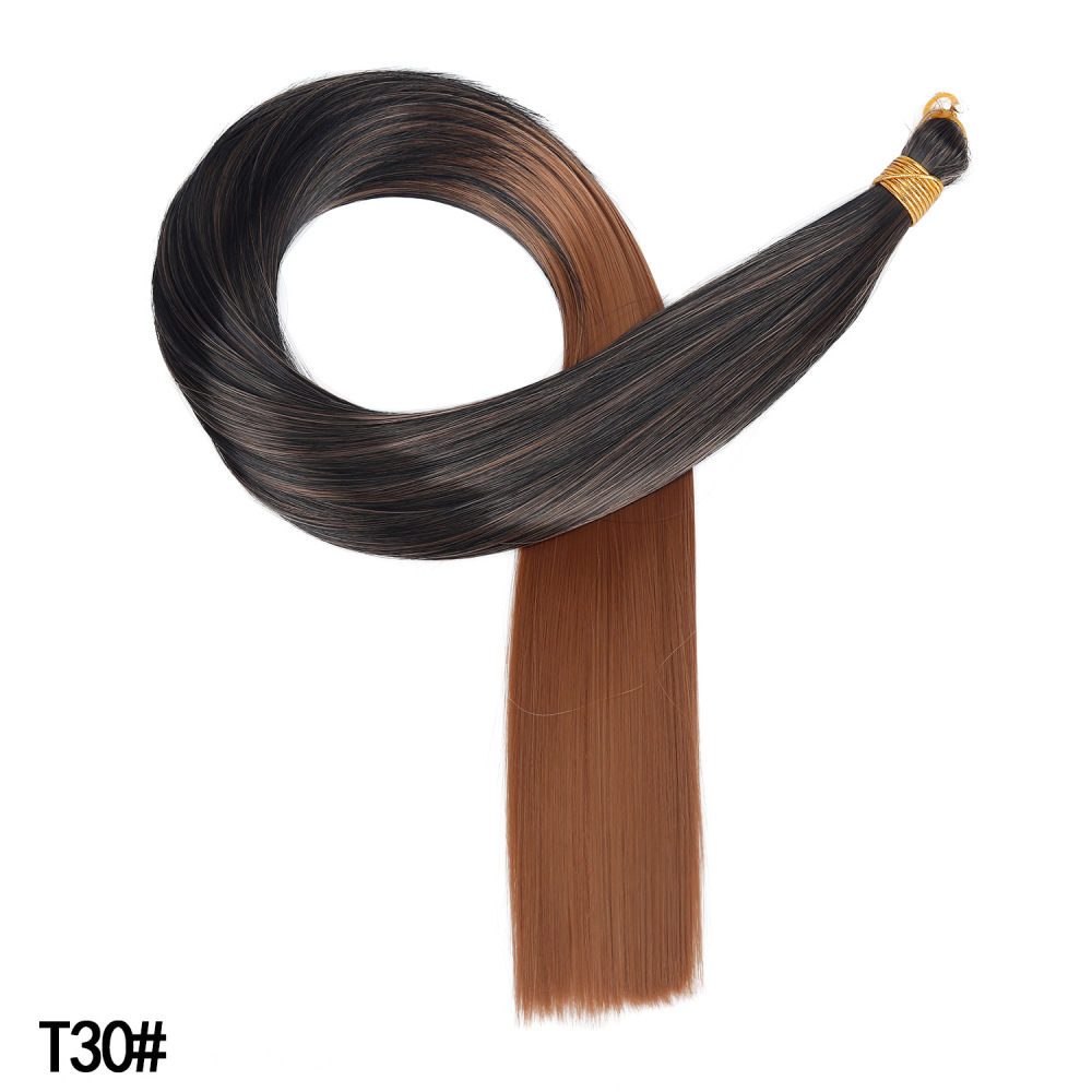 30 inch 150g Bone Straight Bulk Hair Extensions Soft Synthetic Bundles for Crochet Braids Braiding  DIY Hairstyles