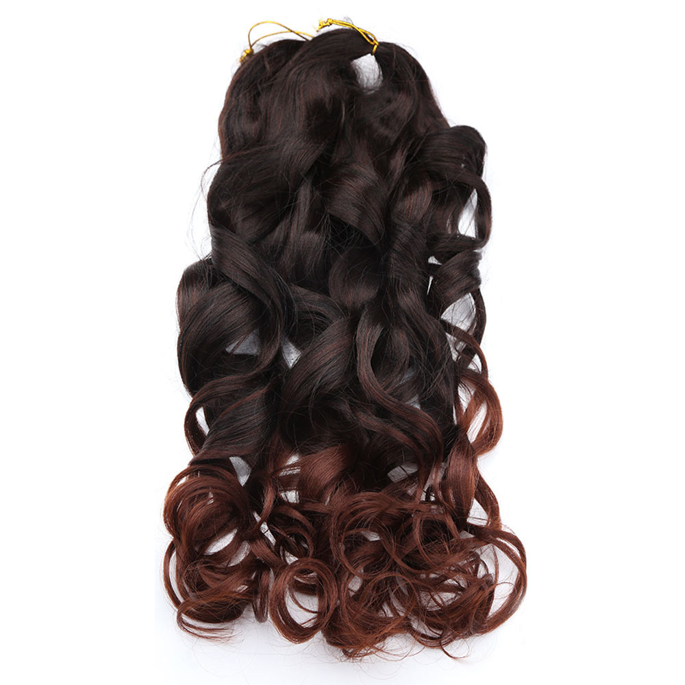 22 inch 75g Synthetic French Curls Ombre Spiral Loose Wave Crochet Braids Hair Pre Stretched High Temperature Extensions Bulk Braiding