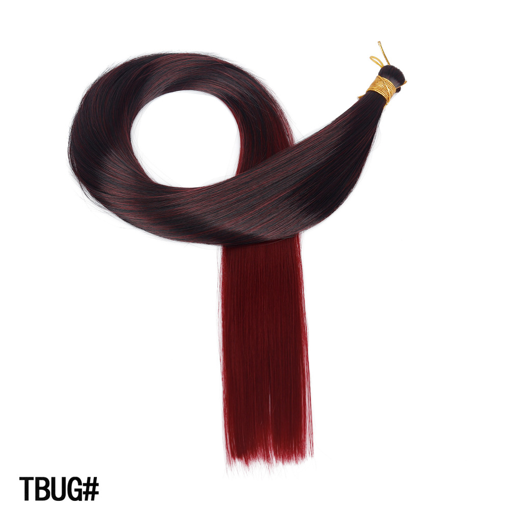 30 inch 150g Bone Straight Bulk Hair Extensions Soft Synthetic Bundles for Crochet Braids Braiding  DIY Hairstyles