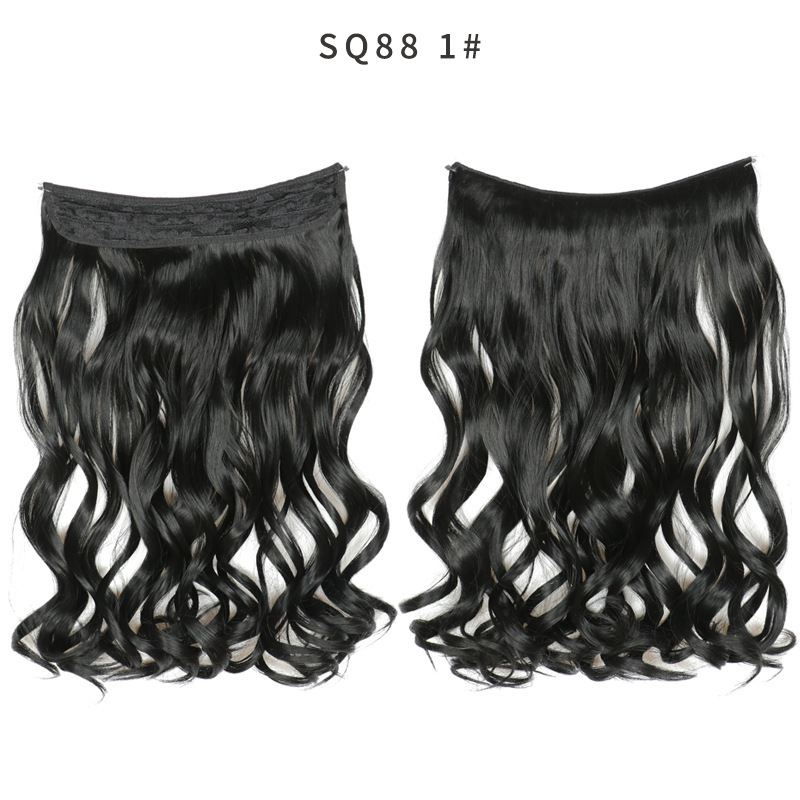 22 Inch 110g Long Wavy Fish Line Synthetic Hair Extensions No Clips Natural Hidden Secret False synthetic Hair Pieces