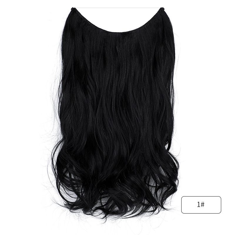 45cm 110g Synthetic Invisible Wire 5 Clips In Hair Extensions Secret Fish Line Hairpieces Hair Extensions Fake Hair For Women