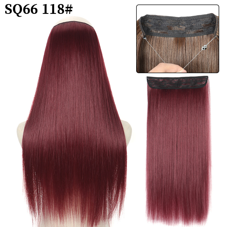 16 Inch 90g Long Straight  Halo Synthetic Hair Extensions No Clips  Hidden Secret False synthetic HairPieces Flip in Hair