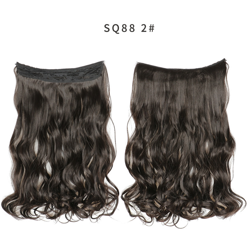 22 Inch 110g Long Wavy Fish Line Synthetic Hair Extensions No Clips Natural Hidden Secret False synthetic Hair Pieces