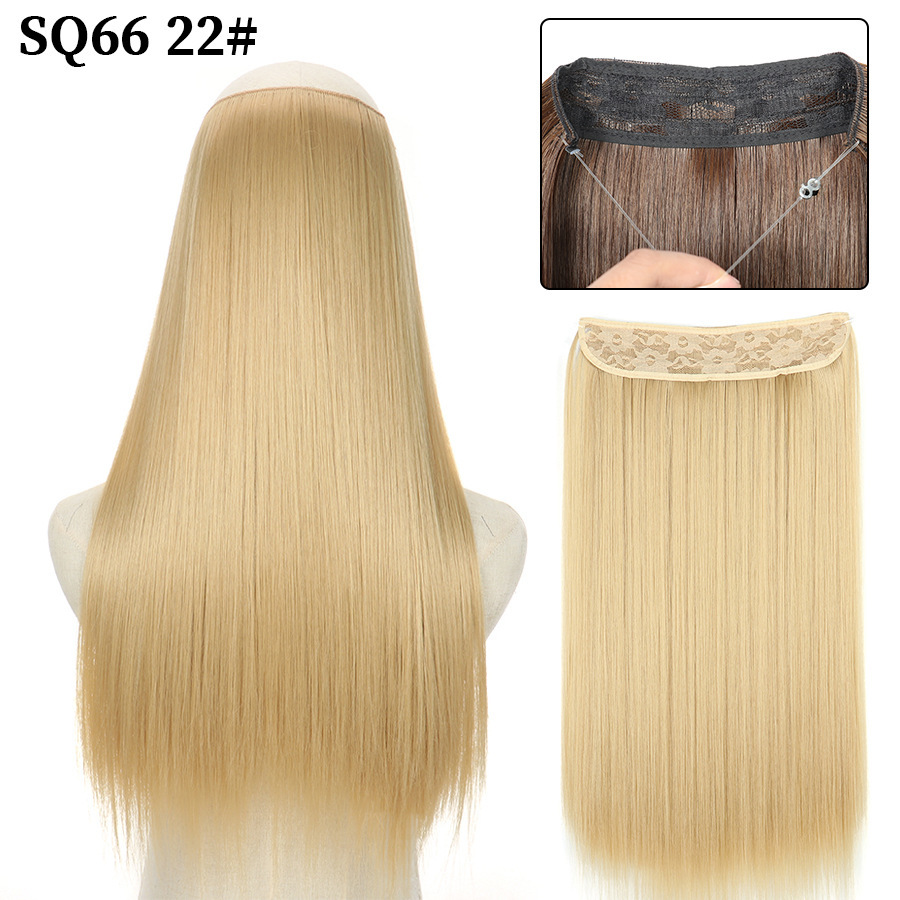 16 Inch 90g Long Straight  Halo Synthetic Hair Extensions No Clips  Hidden Secret False synthetic HairPieces Flip in Hair