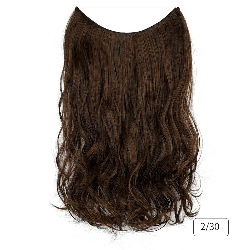 45cm 110g Synthetic Invisible Wire 5 Clips In Hair Extensions Secret Fish Line Hairpieces Hair Extensions Fake Hair For Women