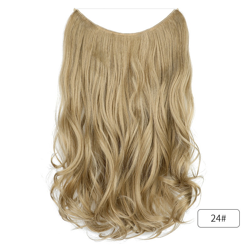 45cm 110g Synthetic Invisible Wire 5 Clips In Hair Extensions Secret Fish Line Hairpieces Hair Extensions Fake Hair For Women