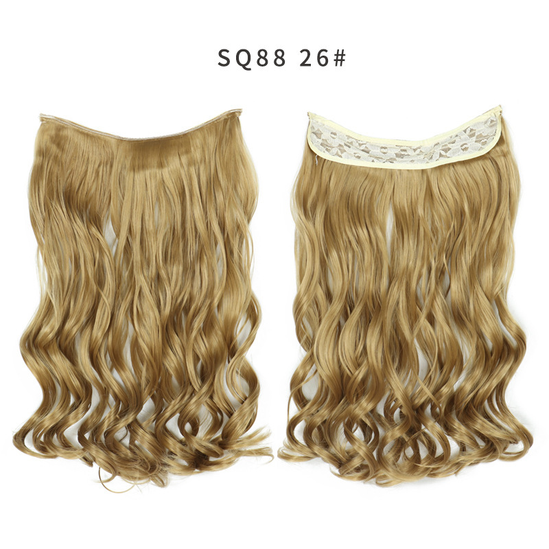 22 Inch 110g Long Wavy Fish Line Synthetic Hair Extensions No Clips Natural Hidden Secret False synthetic Hair Pieces