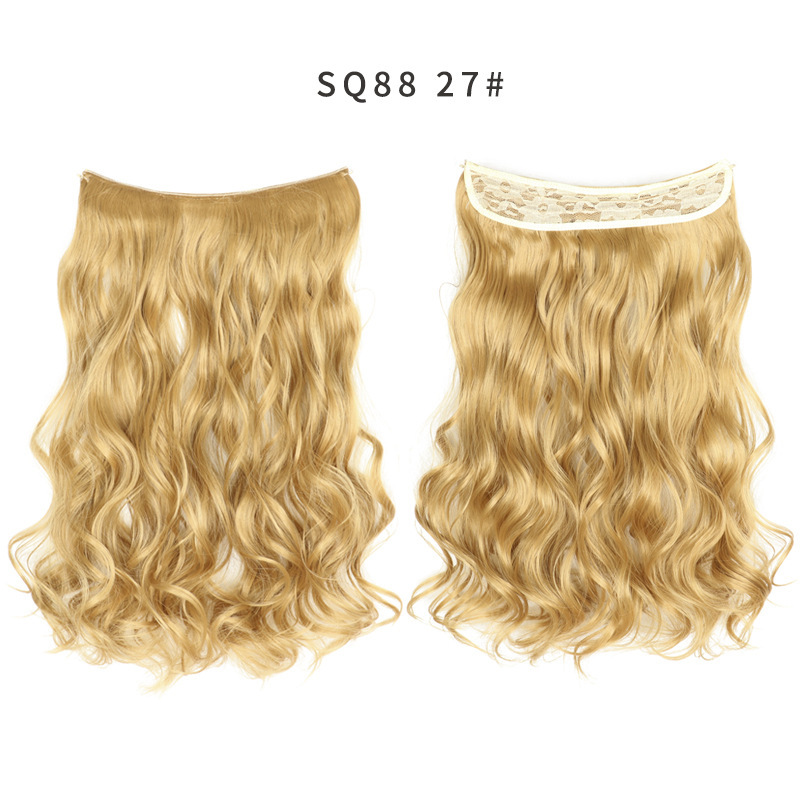 22 Inch 110g Long Wavy Fish Line Synthetic Hair Extensions No Clips Natural Hidden Secret False synthetic Hair Pieces