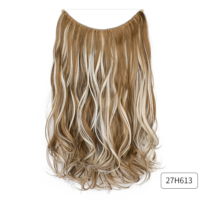 45cm 110g Synthetic Invisible Wire 5 Clips In Hair Extensions Secret Fish Line Hairpieces Hair Extensions Fake Hair For Women