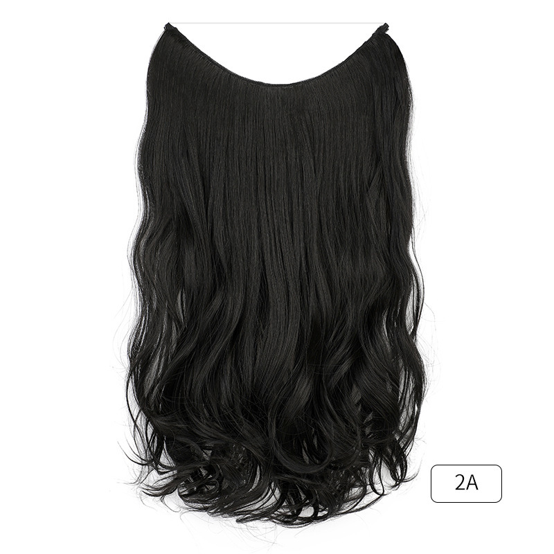 45cm 110g Synthetic Invisible Wire 5 Clips In Hair Extensions Secret Fish Line Hairpieces Hair Extensions Fake Hair For Women