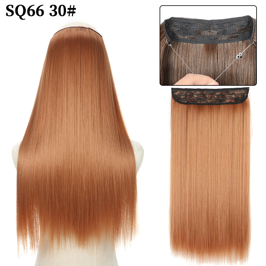 16 Inch 90g Long Straight  Halo Synthetic Hair Extensions No Clips  Hidden Secret False synthetic HairPieces Flip in Hair