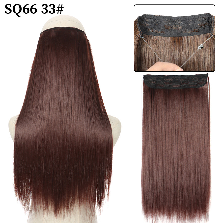 16 Inch 90g Long Straight  Halo Synthetic Hair Extensions No Clips  Hidden Secret False synthetic HairPieces Flip in Hair