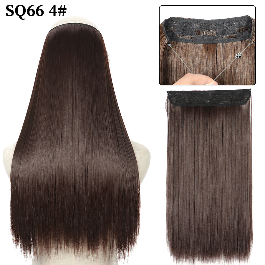 16 Inch 90g Long Straight  Halo Synthetic Hair Extensions No Clips  Hidden Secret False synthetic HairPieces Flip in Hair