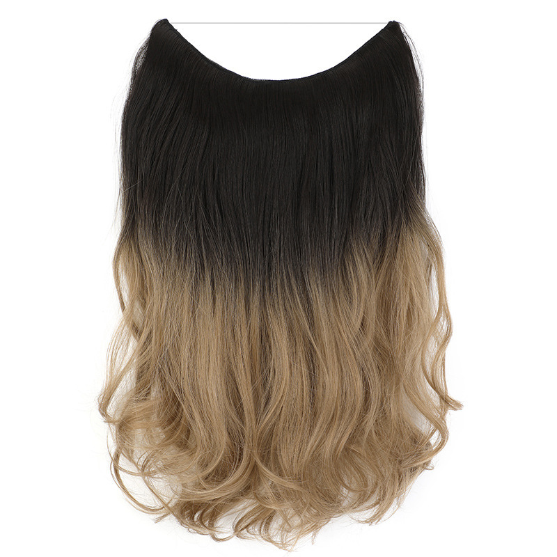50cm 110g Ombre Synthetic Hair Extensions Clips Natural Wavy False Synthetic Hair Piece For Woman