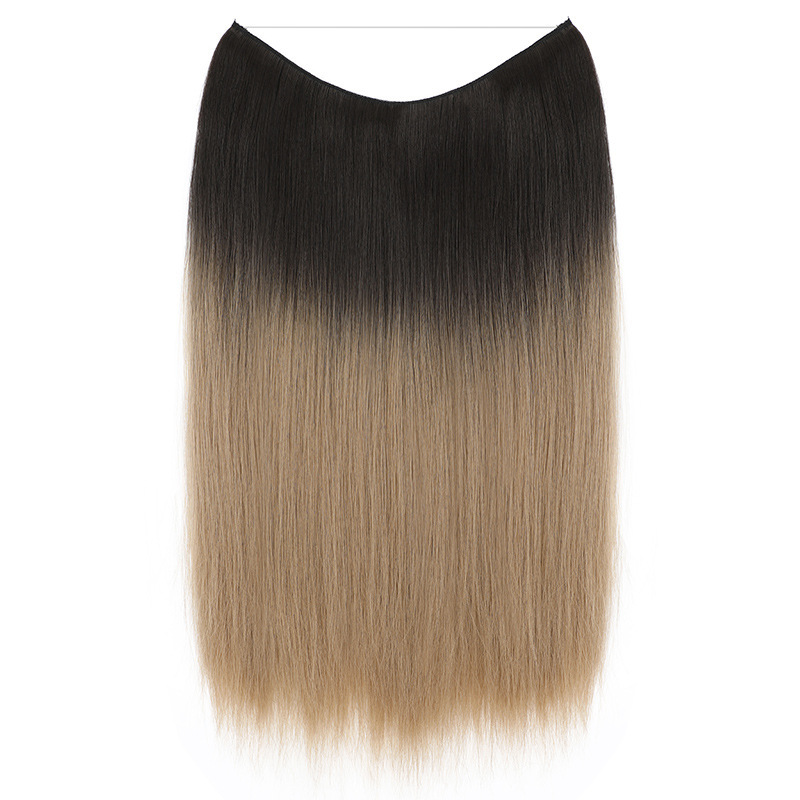 60cm 110g Ombre Synthetic Hair Extensions with 5 Clips Straight  False Synthetic Hair Piece For Woman