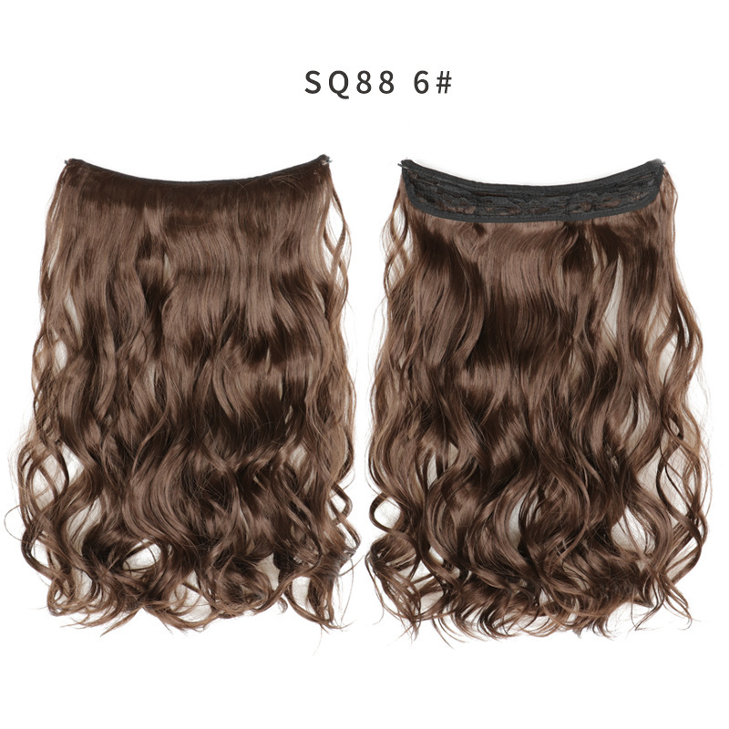 22 Inch 110g Long Wavy Fish Line Synthetic Hair Extensions No Clips Natural Hidden Secret False synthetic Hair Pieces