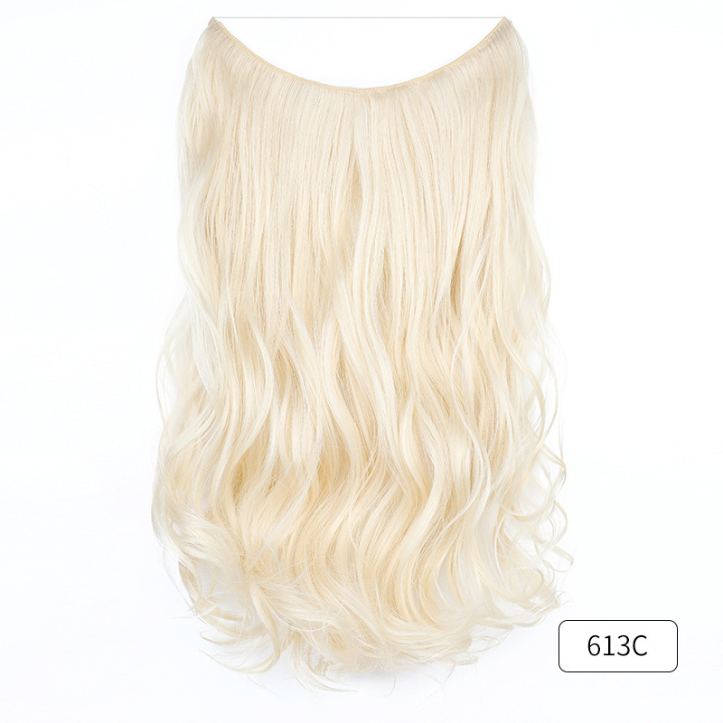 45cm 110g Synthetic Invisible Wire 5 Clips In Hair Extensions Secret Fish Line Hairpieces Hair Extensions Fake Hair For Women