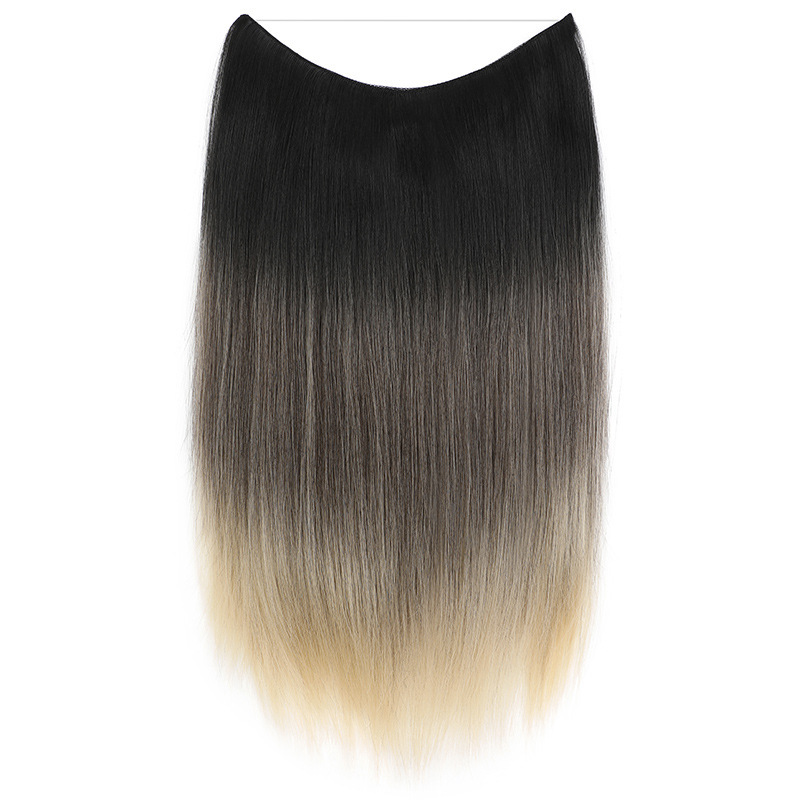 60cm 110g Ombre Synthetic Hair Extensions with 5 Clips Straight  False Synthetic Hair Piece For Woman