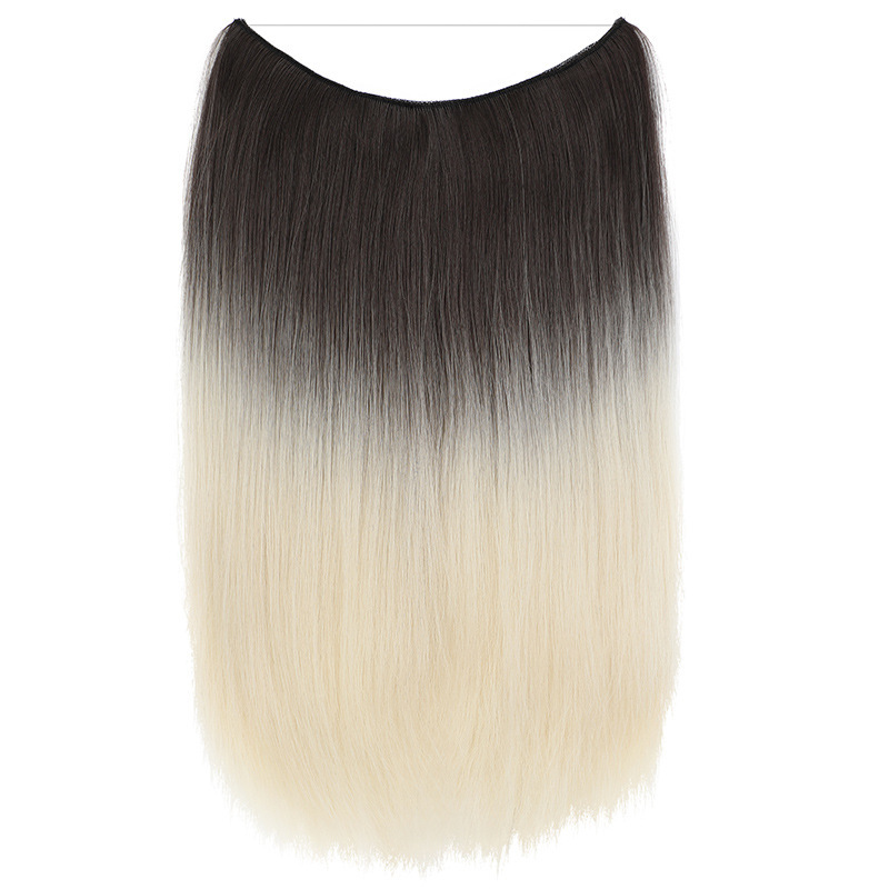 60cm 110g Ombre Synthetic Hair Extensions with 5 Clips Straight  False Synthetic Hair Piece For Woman