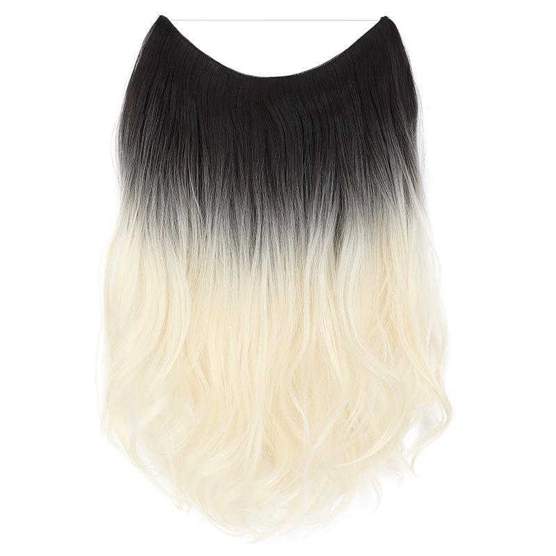 50cm 110g Ombre Synthetic Hair Extensions Clips Natural Wavy False Synthetic Hair Piece For Woman