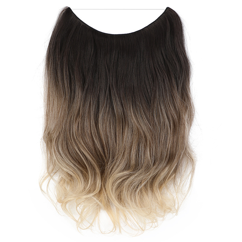 50cm 110g Ombre Synthetic Hair Extensions Clips Natural Wavy False Synthetic Hair Piece For Woman