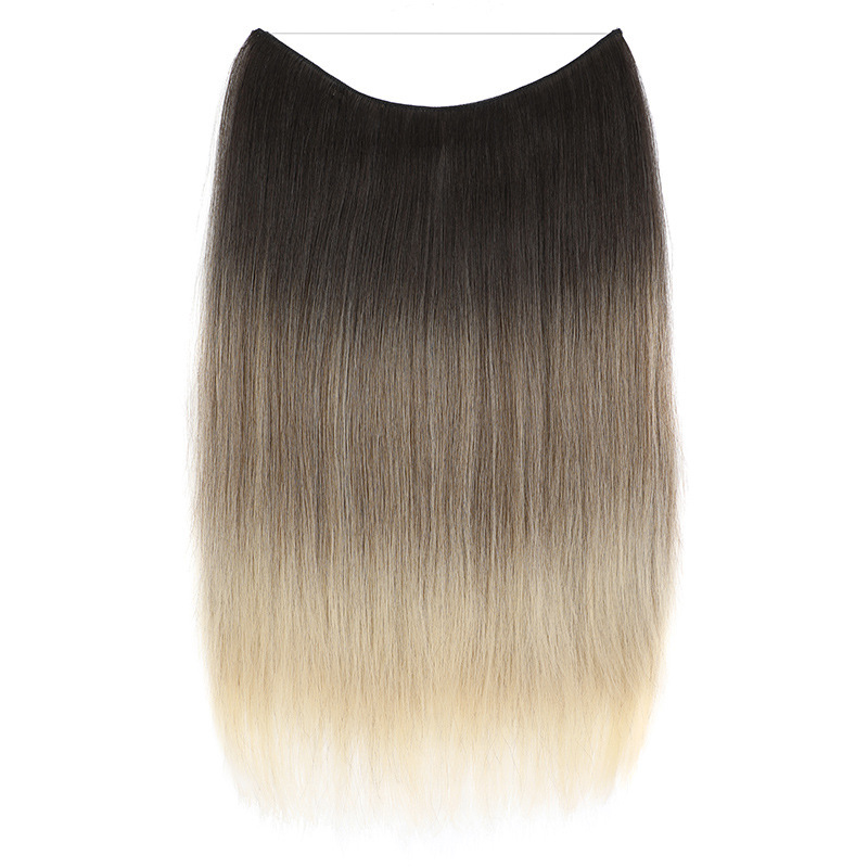 60cm 110g Ombre Synthetic Hair Extensions with 5 Clips Straight  False Synthetic Hair Piece For Woman