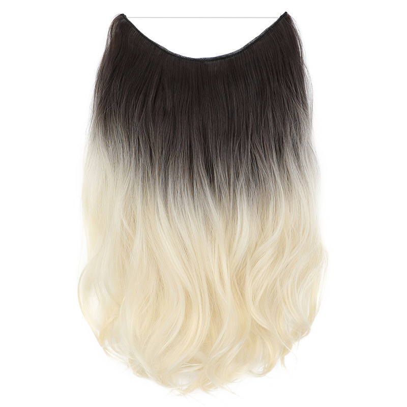 50cm 110g Ombre Synthetic Hair Extensions Clips Natural Wavy False Synthetic Hair Piece For Woman