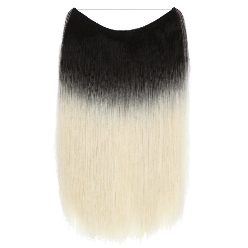 60cm 110g Ombre Synthetic Hair Extensions with 5 Clips Straight  False Synthetic Hair Piece For Woman