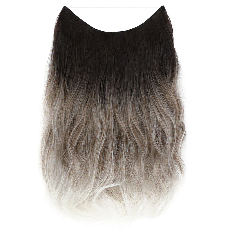 50cm 110g Ombre Synthetic Hair Extensions Clips Natural Wavy False Synthetic Hair Piece For Woman