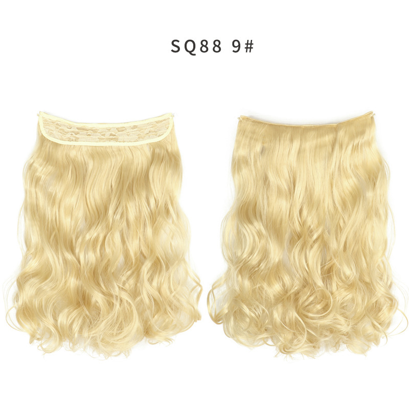 22 Inch 110g Long Wavy Fish Line Synthetic Hair Extensions No Clips Natural Hidden Secret False synthetic Hair Pieces