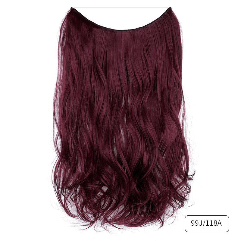 45cm 110g Synthetic Invisible Wire 5 Clips In Hair Extensions Secret Fish Line Hairpieces Hair Extensions Fake Hair For Women