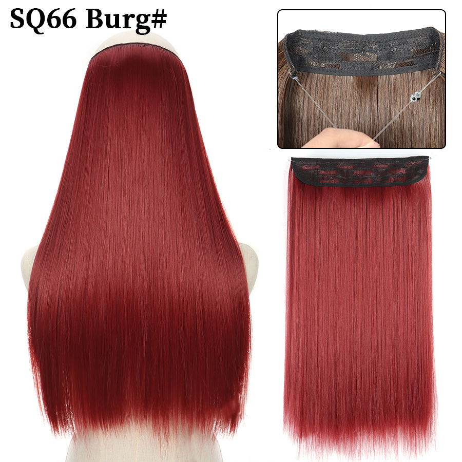16 Inch 90g Long Straight  Halo Synthetic Hair Extensions No Clips  Hidden Secret False synthetic HairPieces Flip in Hair