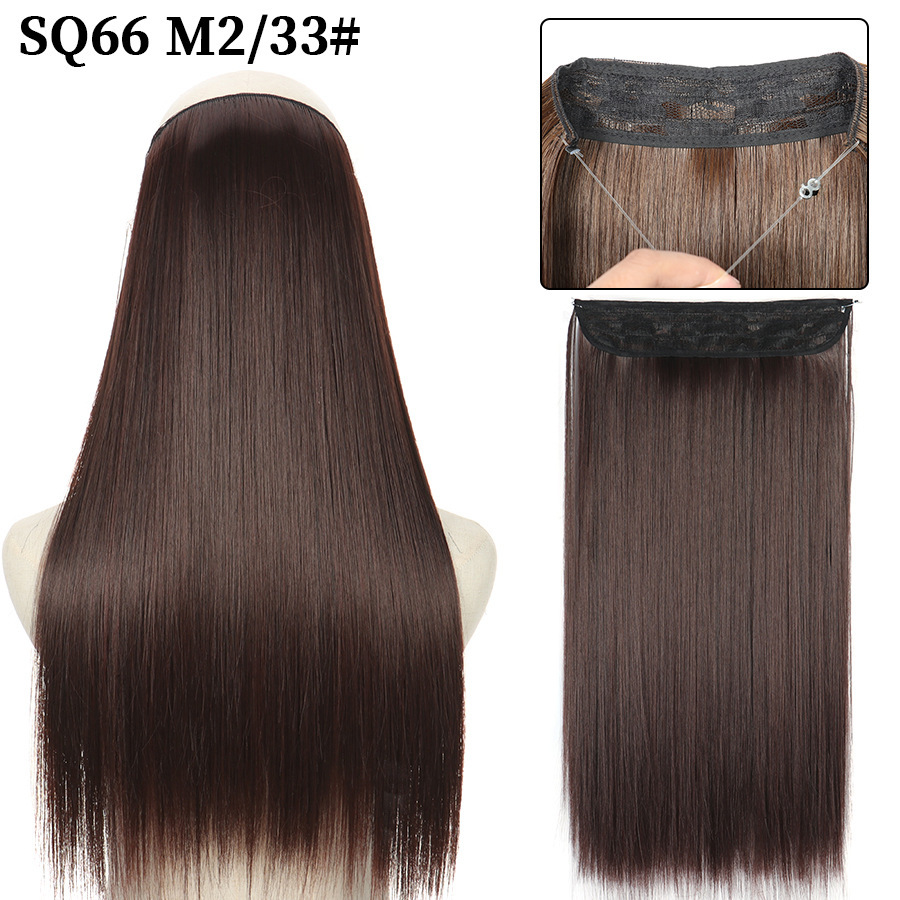 16 Inch 90g Long Straight  Halo Synthetic Hair Extensions No Clips  Hidden Secret False synthetic HairPieces Flip in Hair