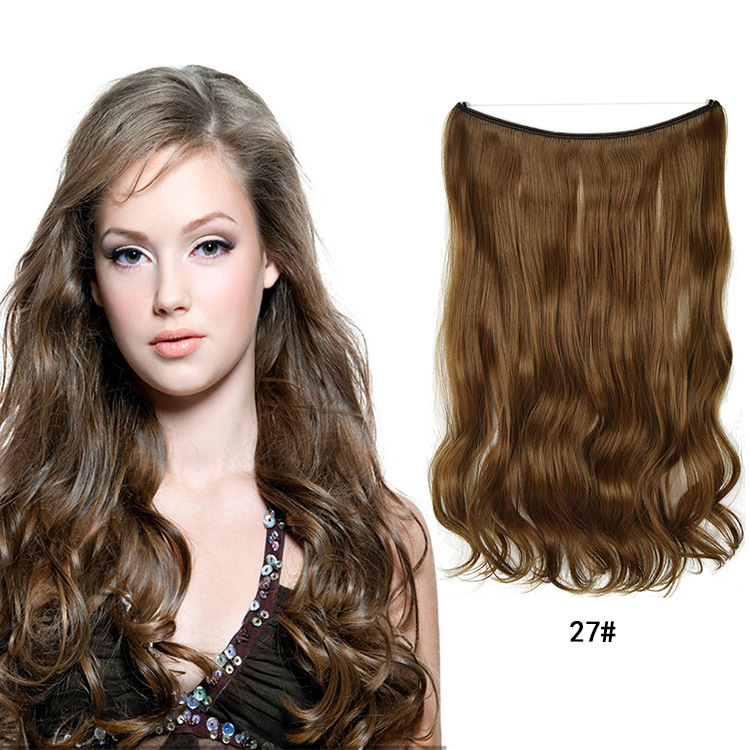 45cm 80g Wave Synthetic No Clips In Hair Extensions Secret Fish Line Synthetic Hairpieces Hair Extensions